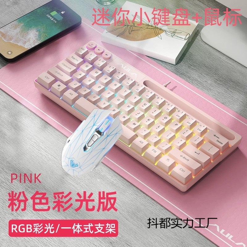 Aula Wolf Spider F3061 Mini Mechanical Feel Small Keyboard 61-Key Wired Rgb Desktop Notebook Tablet Portable - Image 5